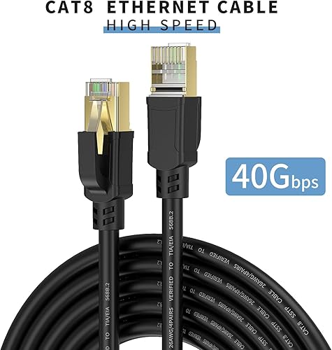 Miniatura 2 de YixGH Cable Ethernet Cat8, cable de red de Internet, cables LAN de 40 Gbps 2000 Mhz, cables LAN SSTP de alta velocidad con conector RJ45 chapado en