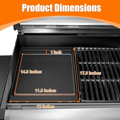 Miniatura 4 de GRISUN Plancha de hierro fundido para Weber Spirit 300, Spirit II Serie 300 Grills, Genesis Silver BC, inserto de parrilla para parrilla, piezas de