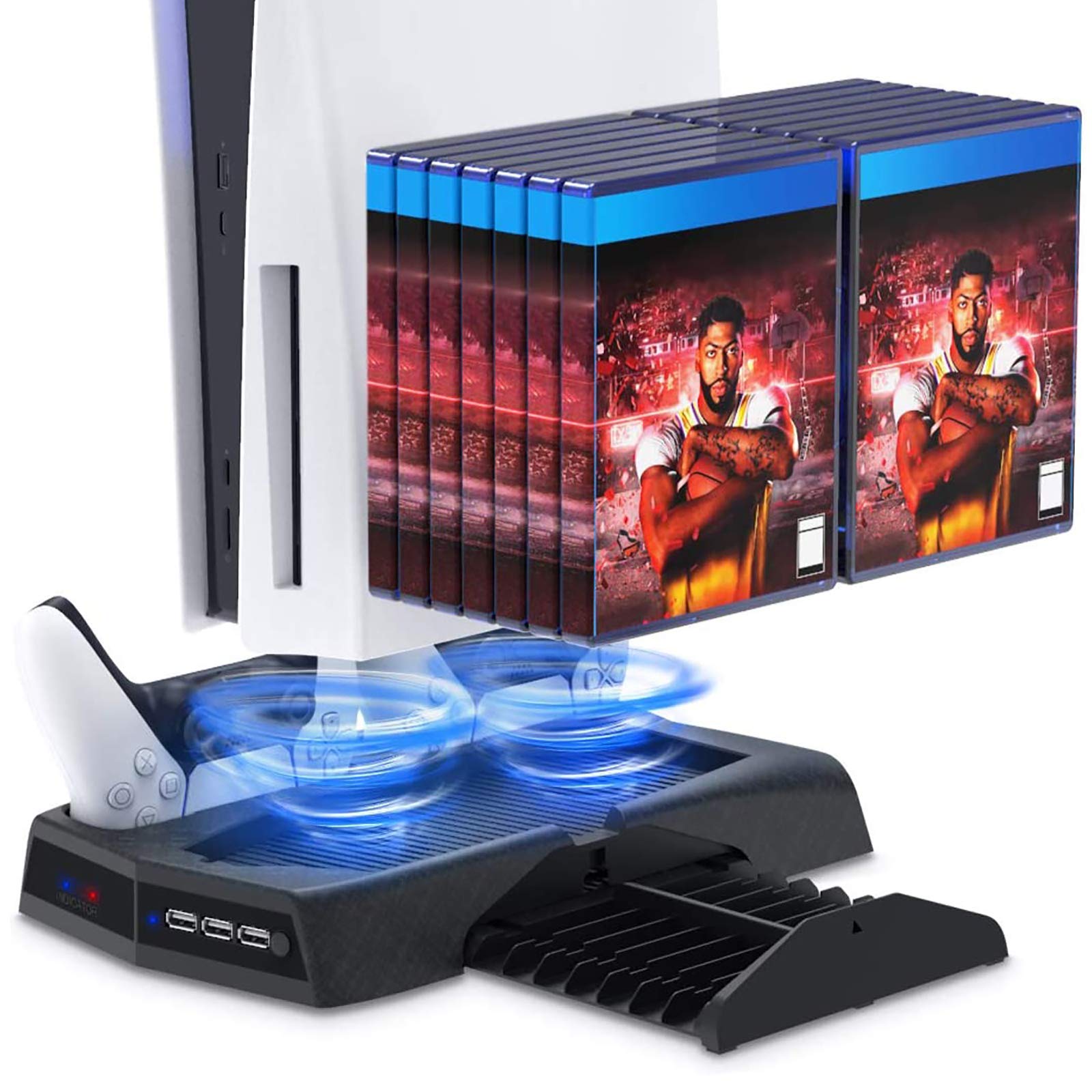 Buy Vertical Stand with Cooling Fan and Charging Station for PS5