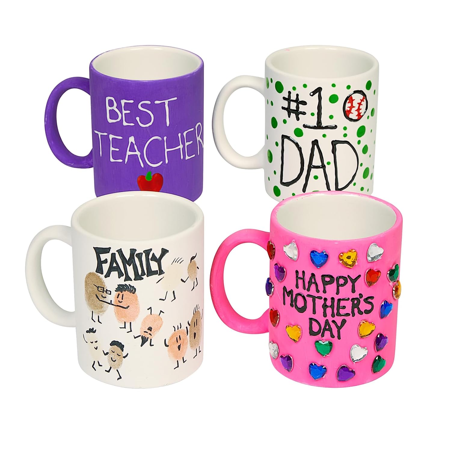 Colorations Decorate Your Own Ceramic Mugs - Set of 12