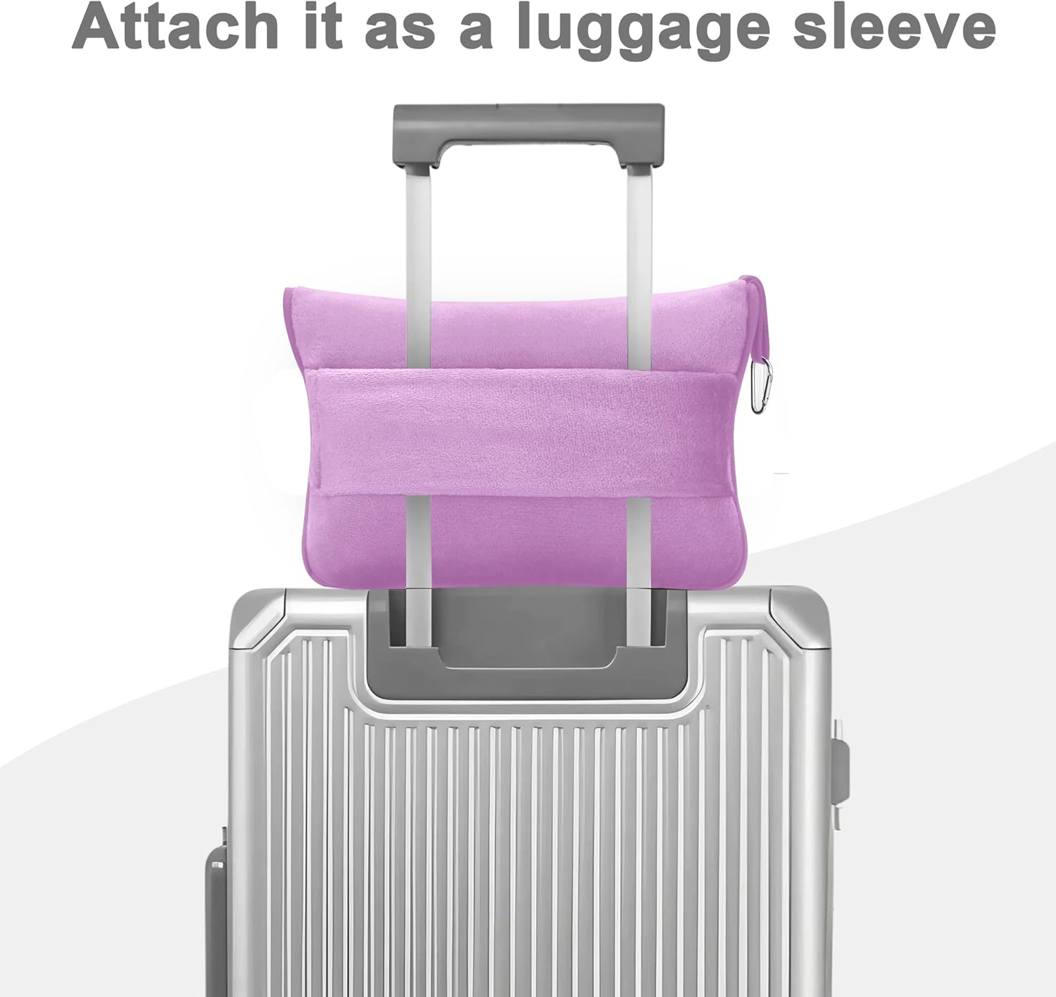 Travel Blanket and Pillow Compact, Premium Soft 2 in 1 Airplane Blanket with Soft Bag Pillowcase，Hand Luggage Sleeve and Backpack Clip (Solid Purple) - Image 5