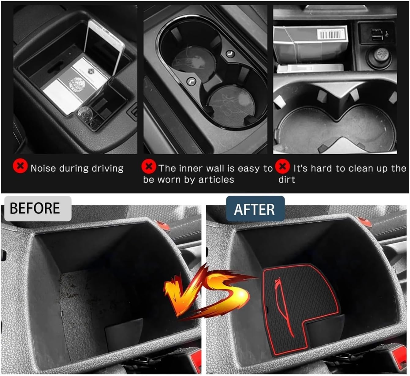 Compatible with Hyundai i30/ i30 N/ i30 N Line 2017-2024 Car Door Groove Mat Anti-Slip Slot Pad Auto Compatible with Hyundai i30 Accessories 2023(Black)