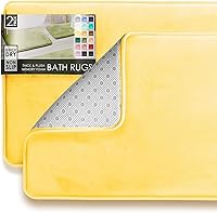 Vista 15 de Clara Clark - Tapete para baño, de espuma viscoelástica, terciopelo y felpa ultra suave, antideslizante, lavable a máquina y de secado rápido, de 17