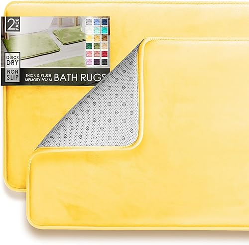 Miniatura 17 de Clara Clark - Tapetes para baño de espuma viscoelástica, terciopelo y felpa ultra suave, antideslizantes, lavables a máquina y de secado rápido,