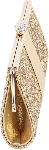 Miniatura 5 de Naimo Bolso de noche con lentejuelas y diamantes de imitación para mujer, elegante bolso de mano con purpurina