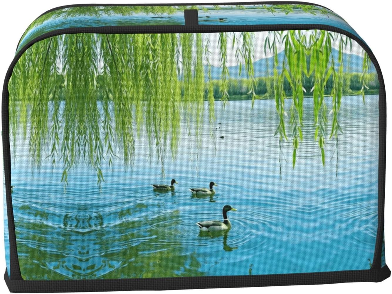duck Toaster Cover 2 Slice, Waterproof Bread Machine Covers with Pockets Universal Size Kitchen Small Appliance Cover with Handle, Dust and Fingerprint Protection