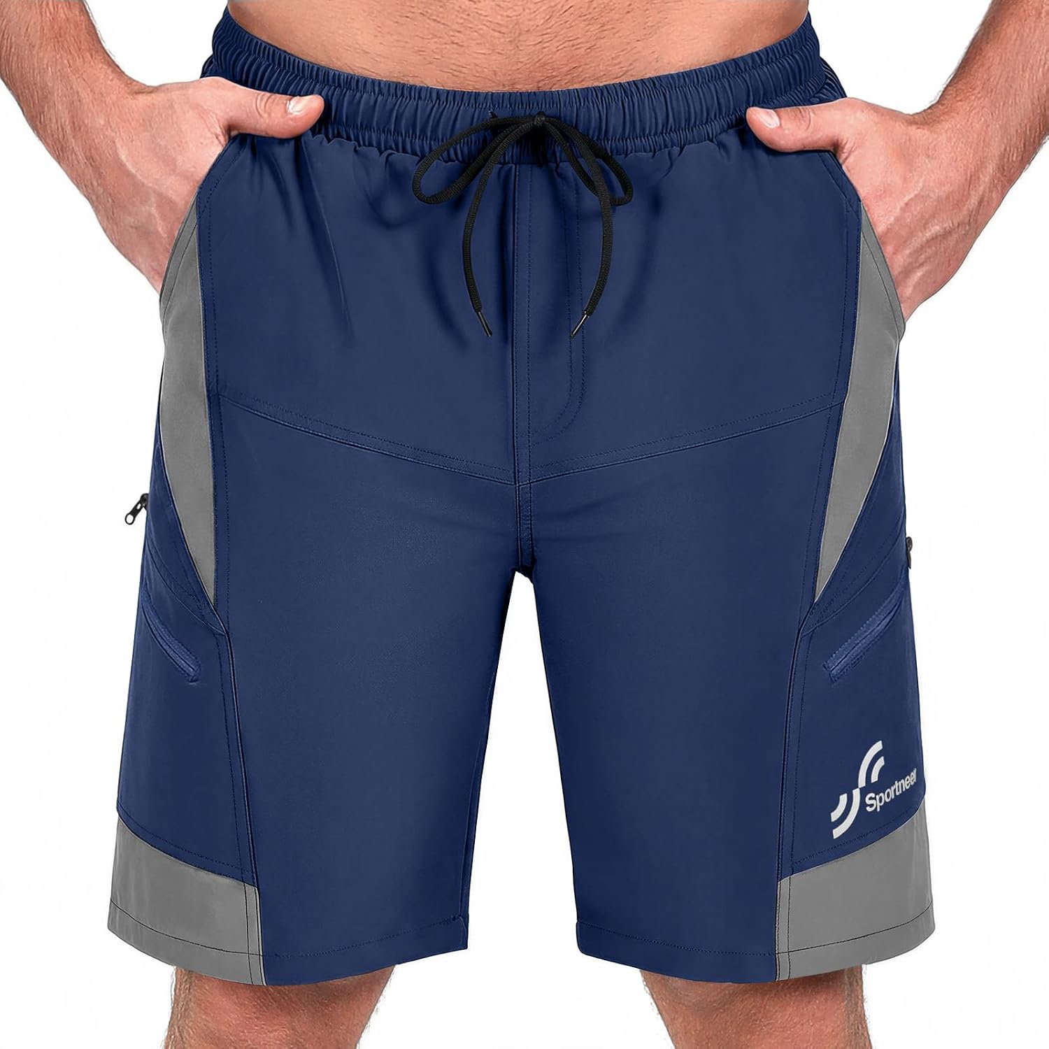 Sportneer Mens Mountain Bike Shorts 3D Padded MTB Bicycle Cycling Shorts Quick Dry Lightweight with Liner and Loose Fit
