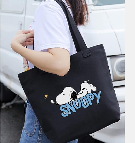Amazon スヌーピー トートバッグ ショルダーバッグ レディース 帆布 大容量 軽量 無地 肩掛け キャンバス グローサリー マザーズ バッグ 通勤 トートバッグ