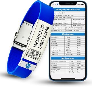 QR Medical Alert Bracelet for Men & Women – Emergency Medical ID Bracelet with Unique QR Code & Member ID – Lifetime Digital Emergency Medical Card, No Subscription, Sport Band for Active Lifestyle