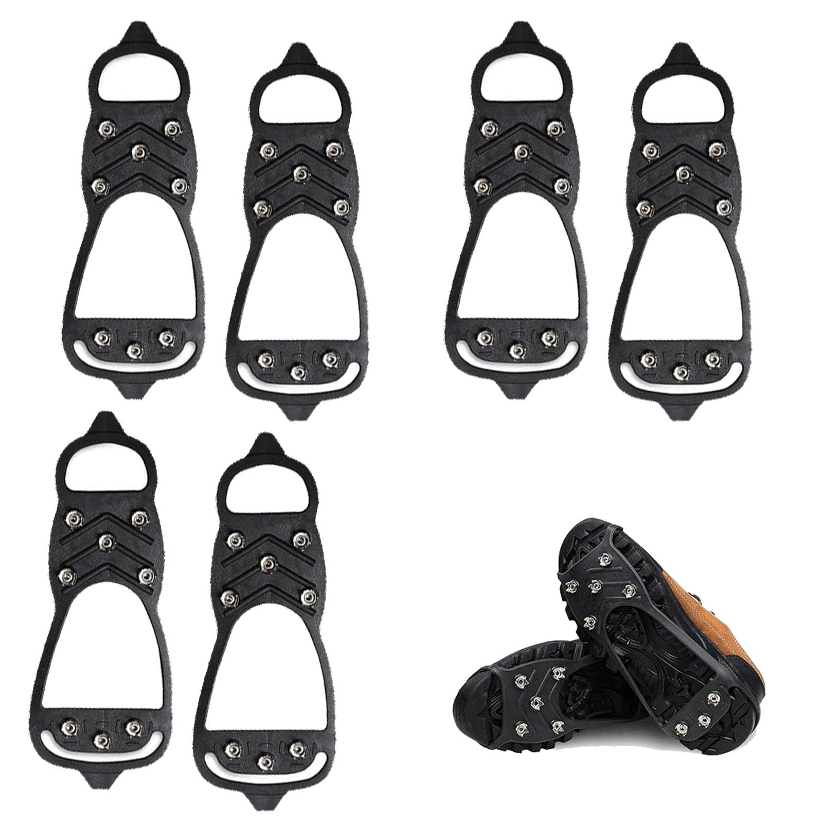 2 Paar rutschfeste Stollen für Eis und Stiefel, Eis- und Schneegreifer, langlebig, Winter, Wandern, Klettern, Eisfischen, rutschfest