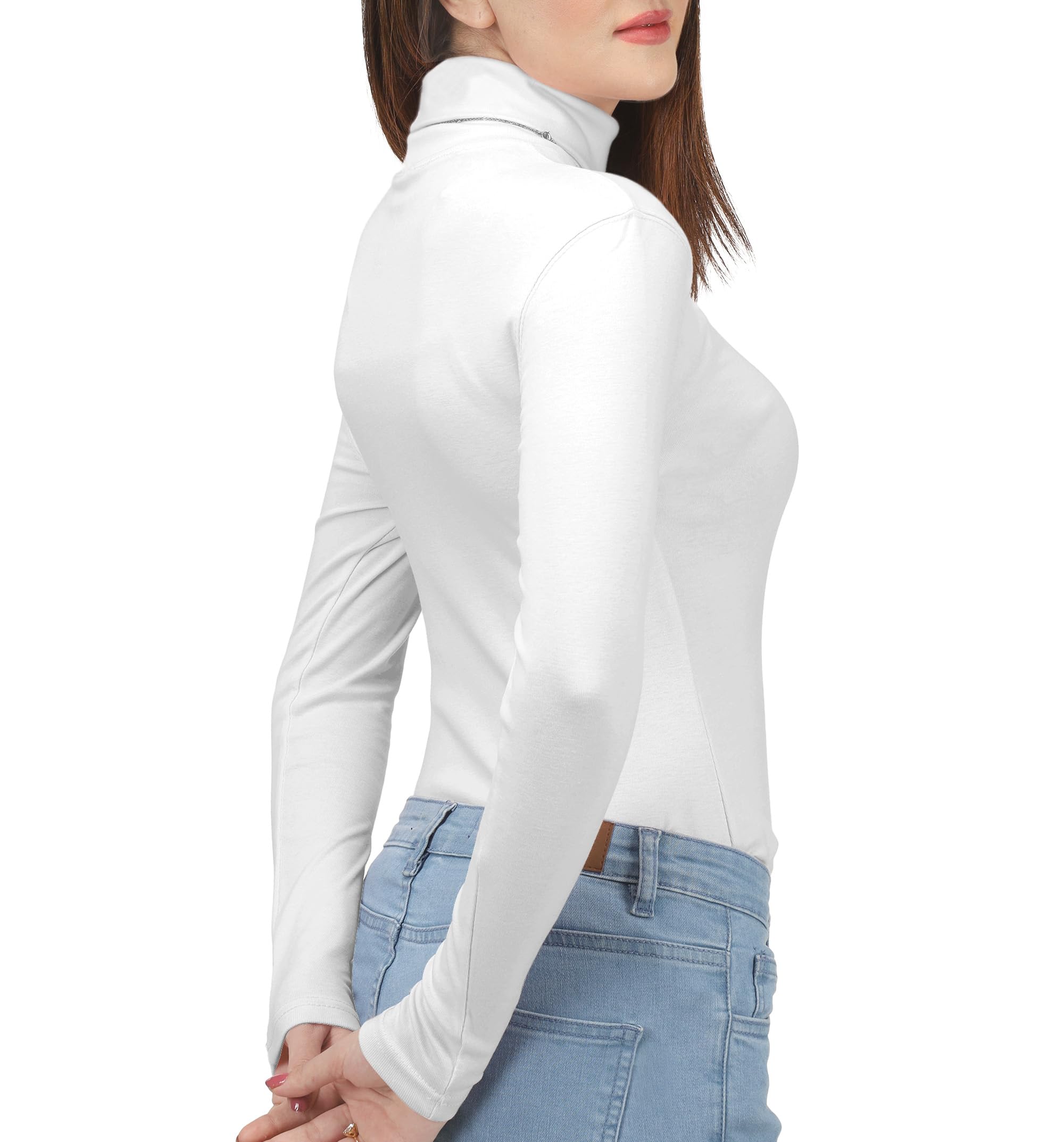 NY Threads Turtleneck Tops for Women Long Sleeve Thermal Undershirt 3 Pack Base Layer Soft Pullover Sweater, Black/White/Grey