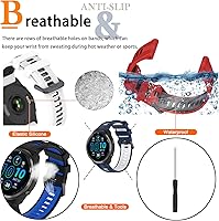 Vista 5 de Miimall Compatible con Forerunner 965 Band, 0.866 in Correa ajustable de silicona suave de repuesto para reloj deportivo Garmin Forerunner 965/965