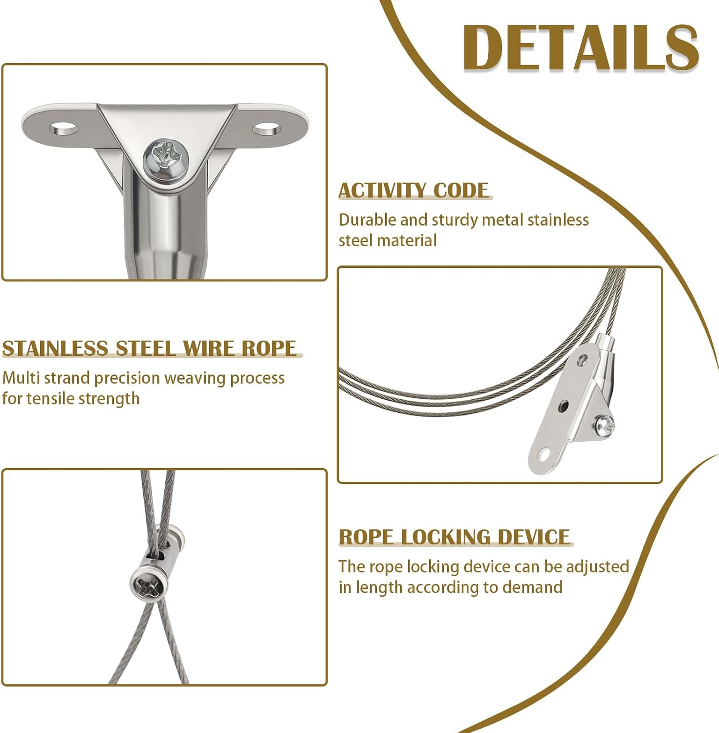 4 Pack Closet Rod Support Bracket, Adjustable Stainless Steel Ceiling Mounted Curtain holder, Heavy Duty Shower Rod Holder, 59in