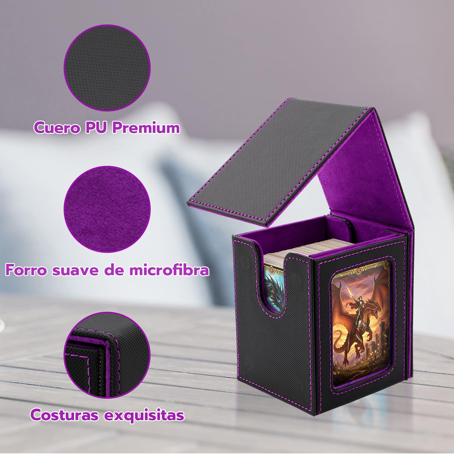 Tolesum Caja de Cartas para MTG con ventana y 3 unidades 35PT magnético tarjeta para 1800 Tolesum Caja de Cartas para MTG con ventana y 3 unidades 35PT magnético tarjeta para 1800