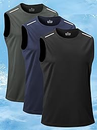 Confezione da 3 canottiere da uomo: camicie senza maniche leggere e traspiranti per corsa, viaggi, abbigliamento casual