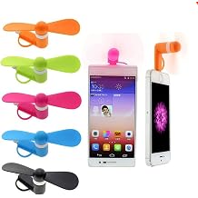 6 Adet Mini Cep Telefonu Fan  - Renkli ve G l  Fan iPhone, iPad, Android Ak ll  Telefon, Tablet ile Uyumlu - Cep Telefonu Yaz Aksesuarlar  2'si 1 arada