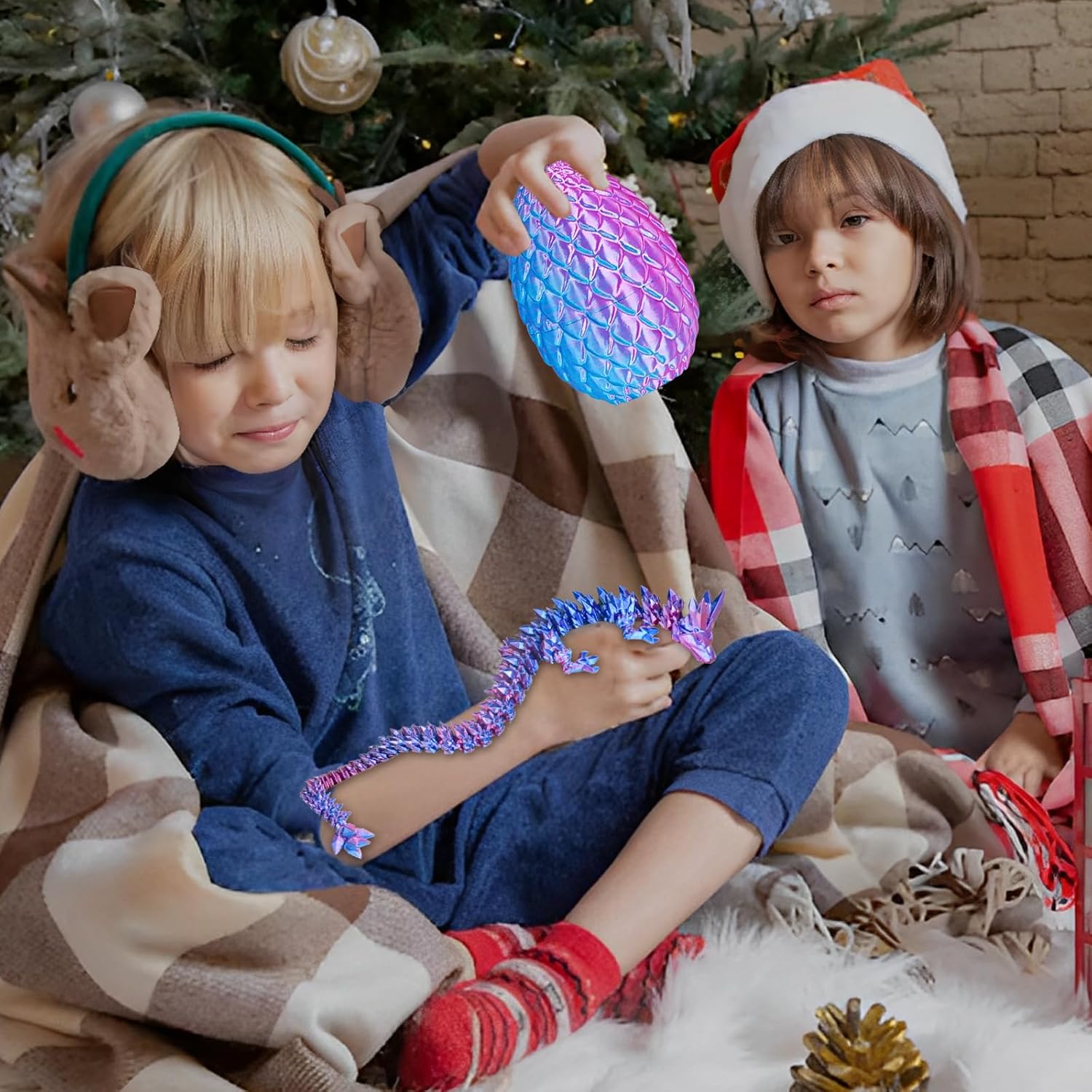 Dragon Egg with Dragon Inside 3D Printed Decorative Toys for Kids Adults Perfect Surprise Gifts Uniqur Home and Desk Decor Easter Valentine Birthdays Christmas(Purple,Large)