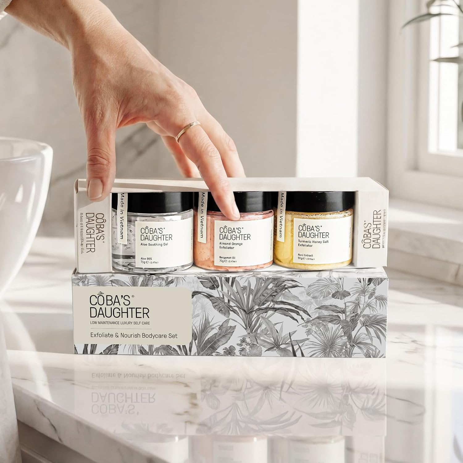 COBA'S DAUGHTER Luxury Spa Gift Set for Women – 3-Piece Mini Body Care Trio with Honey Turmeric, Almond Orange & Aloe Vera – Travel Size Self-Care Gift for Birthday, Valentine & Wedding Favor - Image 9