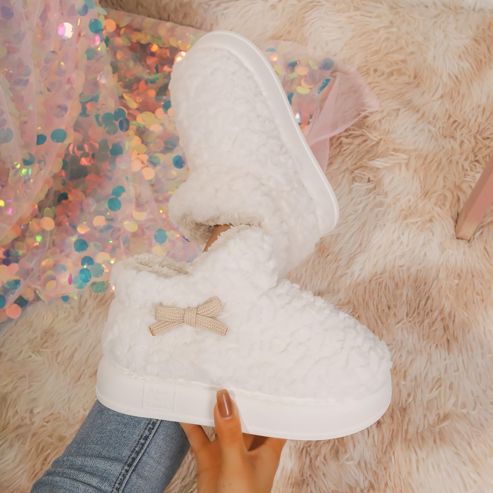 Pantuflas cálidas de invierno para mujer, cómodas, para el hogar