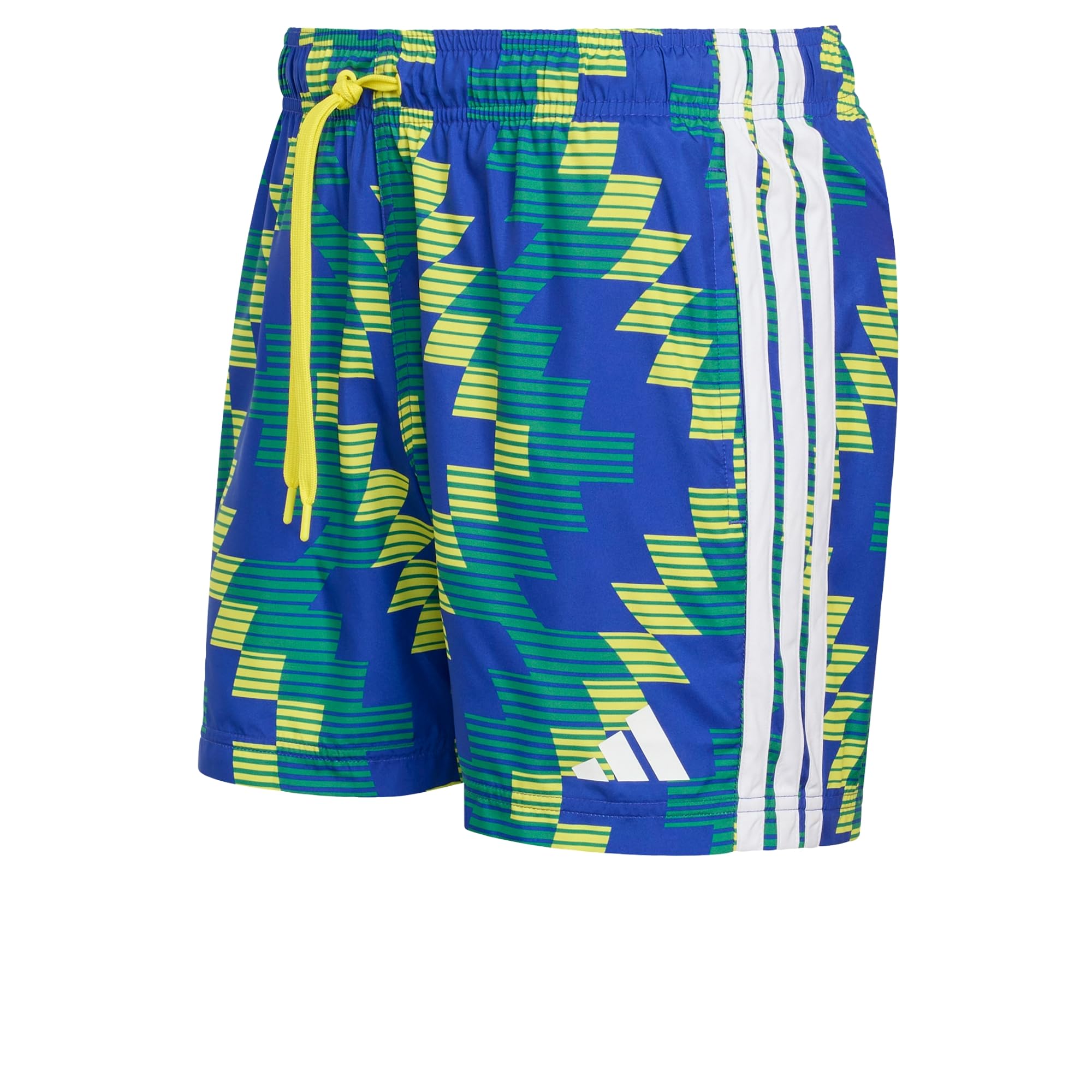adidas Men's Football-Inspired Graphic Swim 5 Inch Swimwear, Bright Yellow/White, L