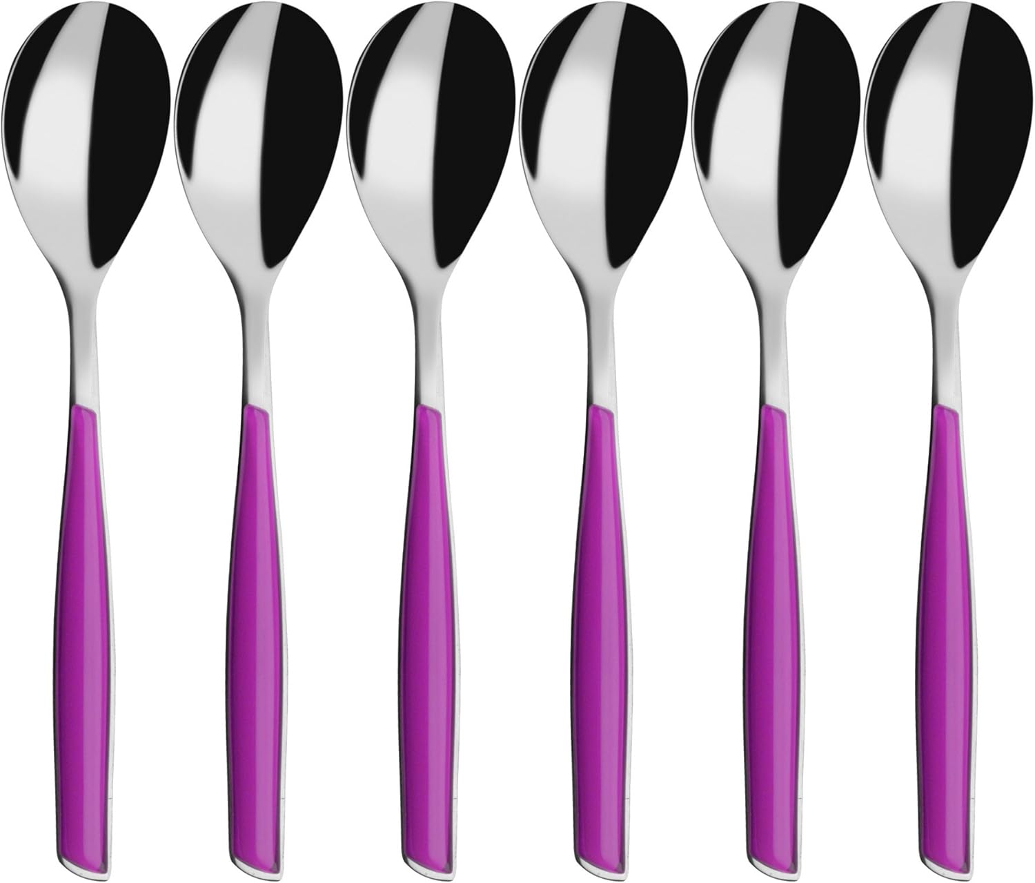 BUGATTI Glamour GLIU-021F07/6 Coffee Spoons (Set of 6) - SAN (Styrene-Acrylonitrile Resin) / Steel - 16 x 20 x 3 cm - Iris Purple