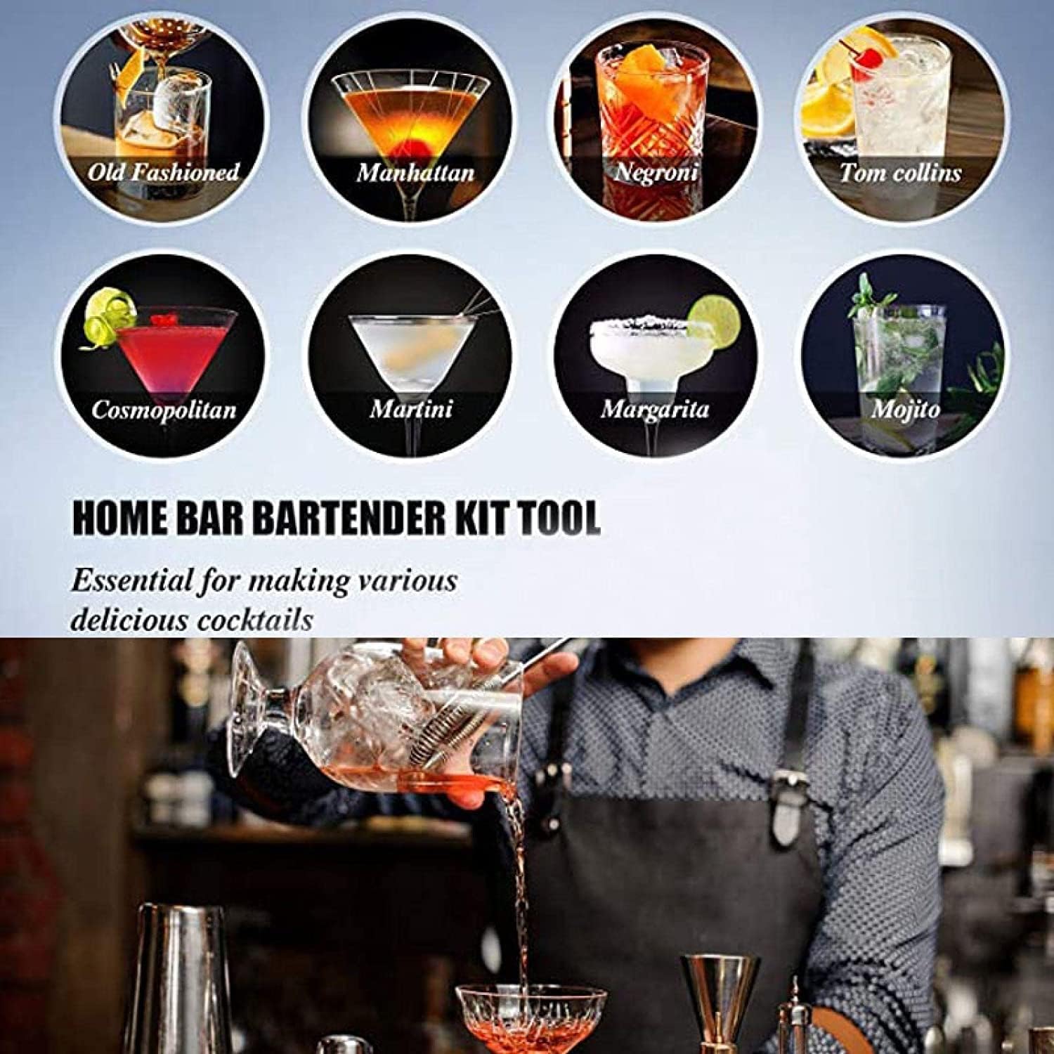 Bar Set 750Ml Stainless Steel Wine Shaker Mixer Bar Party Bartender Tools Bar Accessories