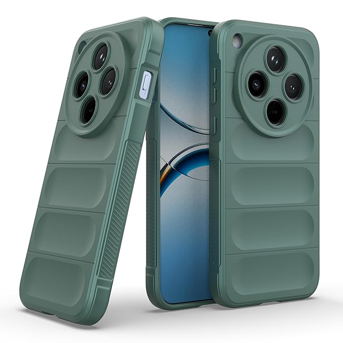 amazon basics Back Case Cover for Oppo Find X8 5G | Compatible for Oppo Find X8 5G Back Cover | Liquid Silicon Case with Camera Protection | Dark Green
