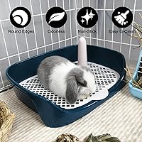 Vista 5 de Tfwadmx Caja de arena para conejillos de indias, bandeja de esquina rectangular para inodoro de animales pequeños, para hurón, chinchilla
