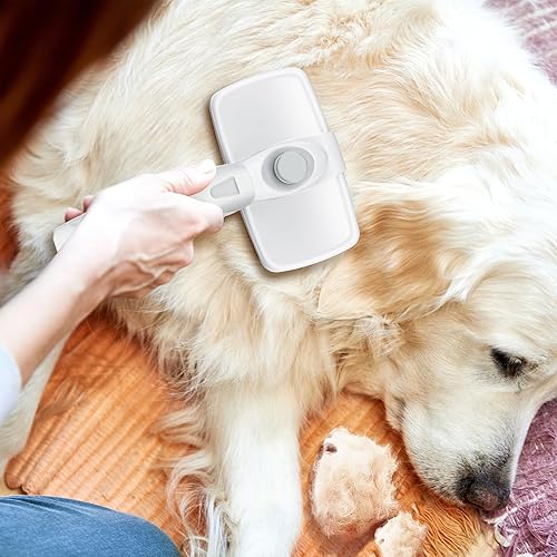 Miniatura 6 de Cepillo deslizante autolimpiante para perros y gatos, peines de aseo para perros de pelo corto y largo, gatos, conejos y más, elimina suavemente la