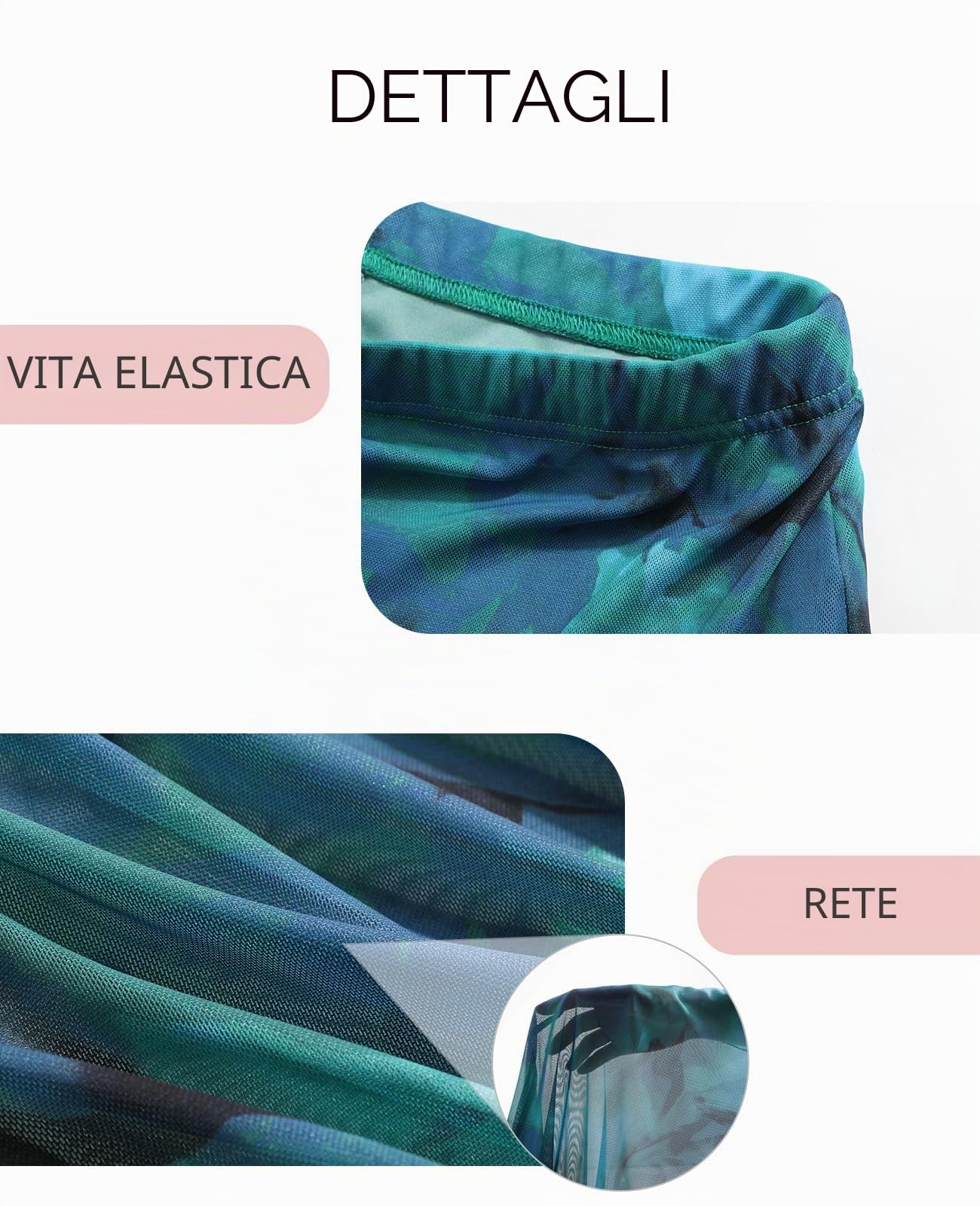 Genfien Gonne da Donna Vita Alta Elasticizzata Gonna a Sirena Elegante Estiva in Maglia Orlo a Coda di Pesce Trasparente Morbida Aderente da Spiaggia