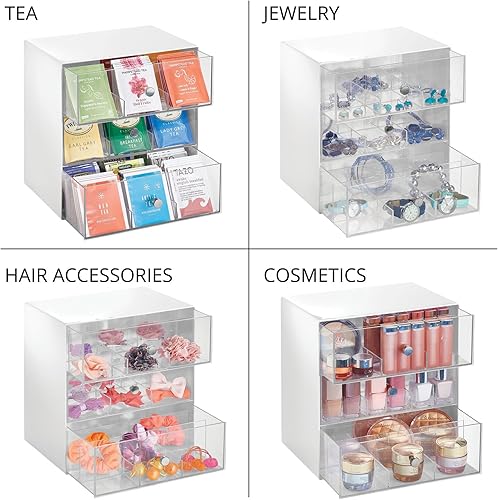 Miniatura 7 de mDesign - Organizador de cocina de plástico, 3 cajones, 27 secciones