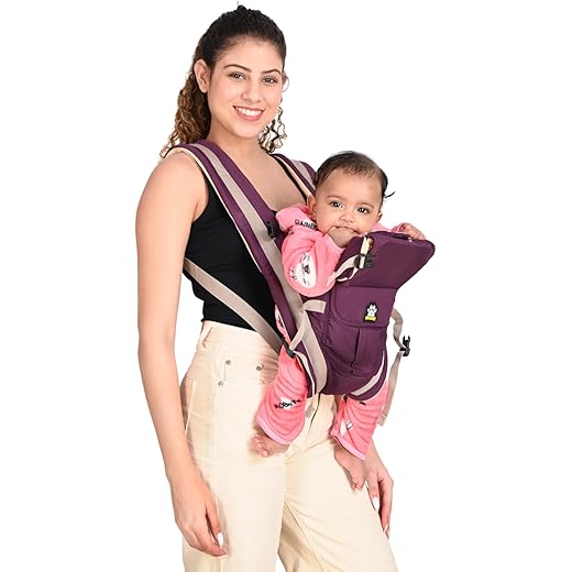 MEWZ Baby Carry Bags for 0 to 2 Years | Ergonomic 4-in-1 Baby Carry Bag & Baby Carrying Bag with Lumbar Support (Wine)
