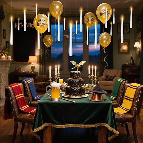 Miniatura 10 de Lezonic Velas flotantes con control remoto y temporizador colgantes sin llama parpadeantes velas a pilas, paquete de 12 velas flotantes mágicas