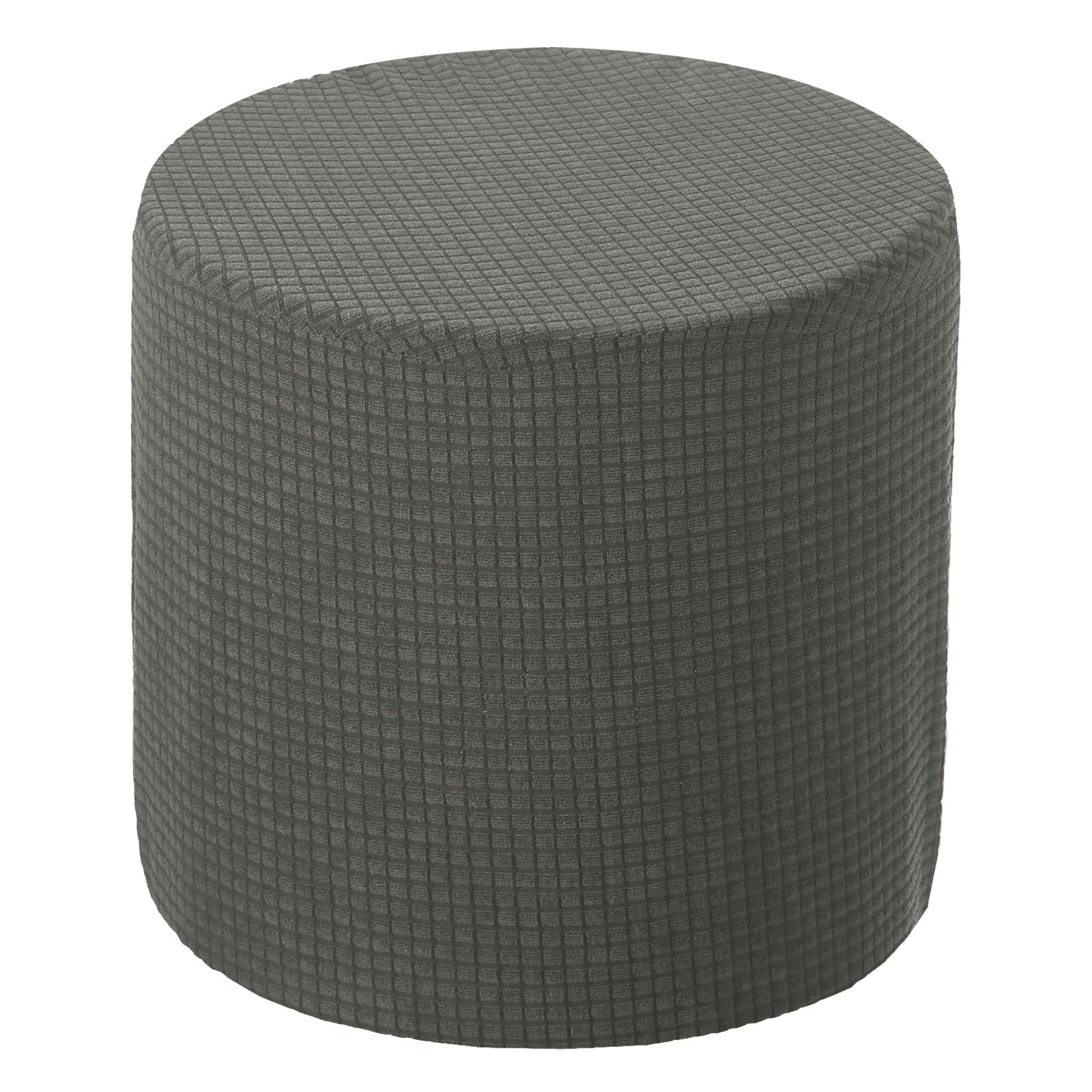 sourcing map Ottoman Cover Round, Stretch Ottoman Slipcover Fit Diameter 9.8"-12.6", Non-Slip Footstool Protector Cover for Bedroom Living Room Grey