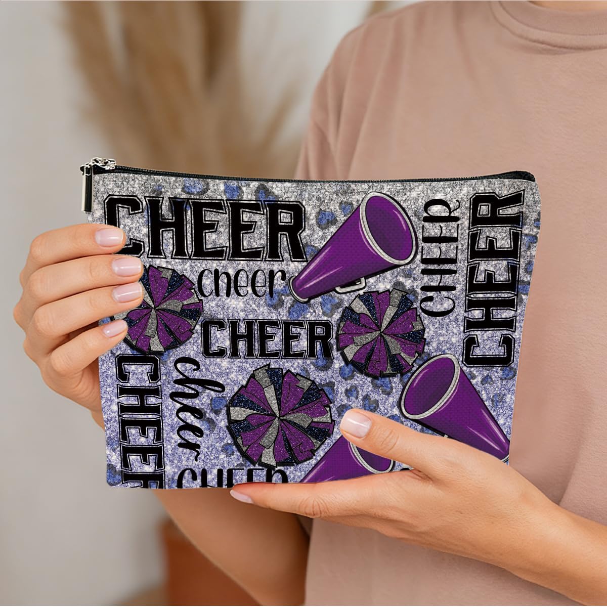 Inspirational Cheer Stuff Cheerleader Makeup Bag - Cheer Gifts for Women & Girls - Cosmetic Bag for Coach, Niece, Christmas & Birthday - Image 4