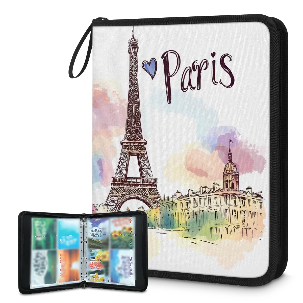 Classeur à cartes anti-poussière à fermeture - Protégez 400 cartes avec l'album 4 pochettes