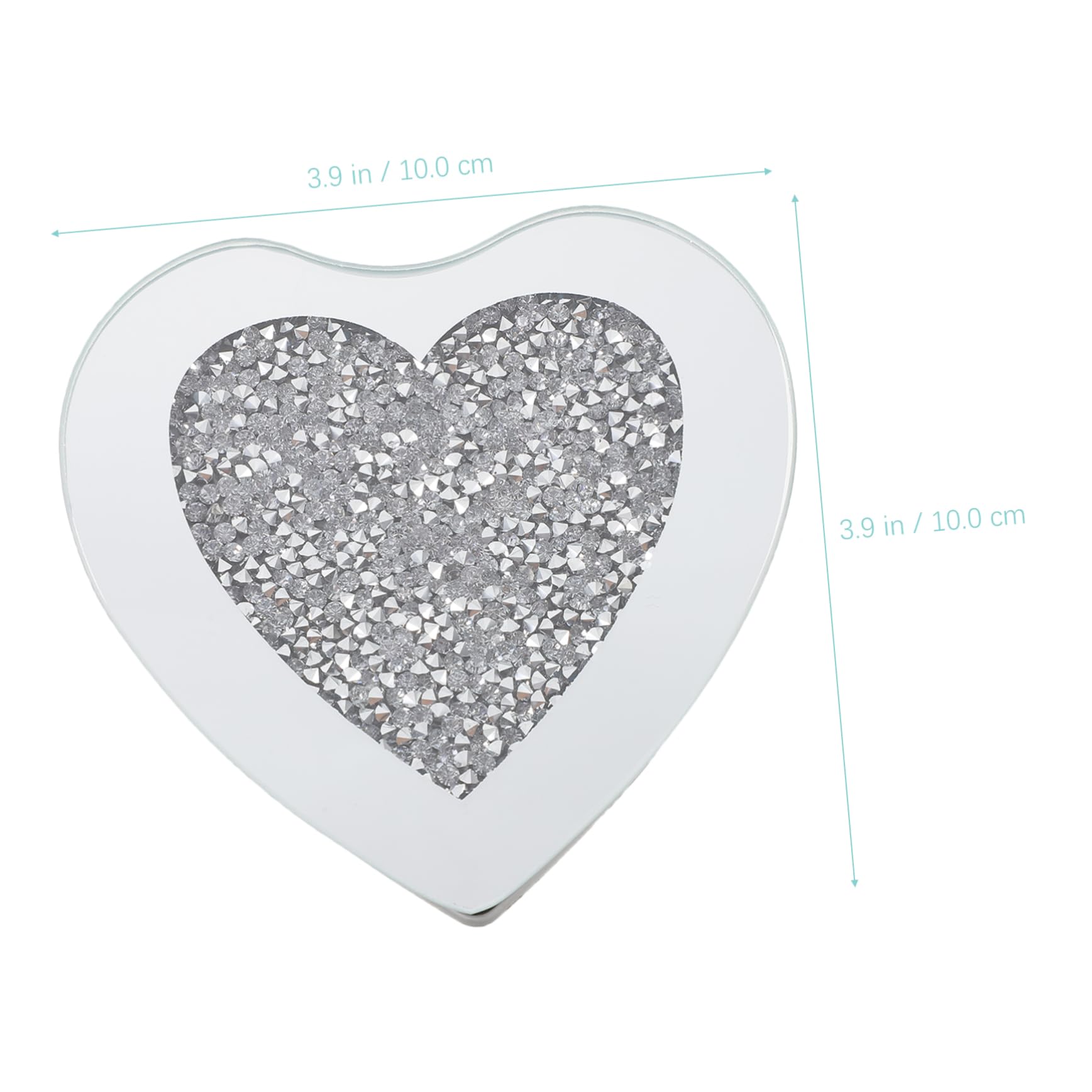 Posavasos de Cristal Forma de Corazón, 6 Piezas, Plata