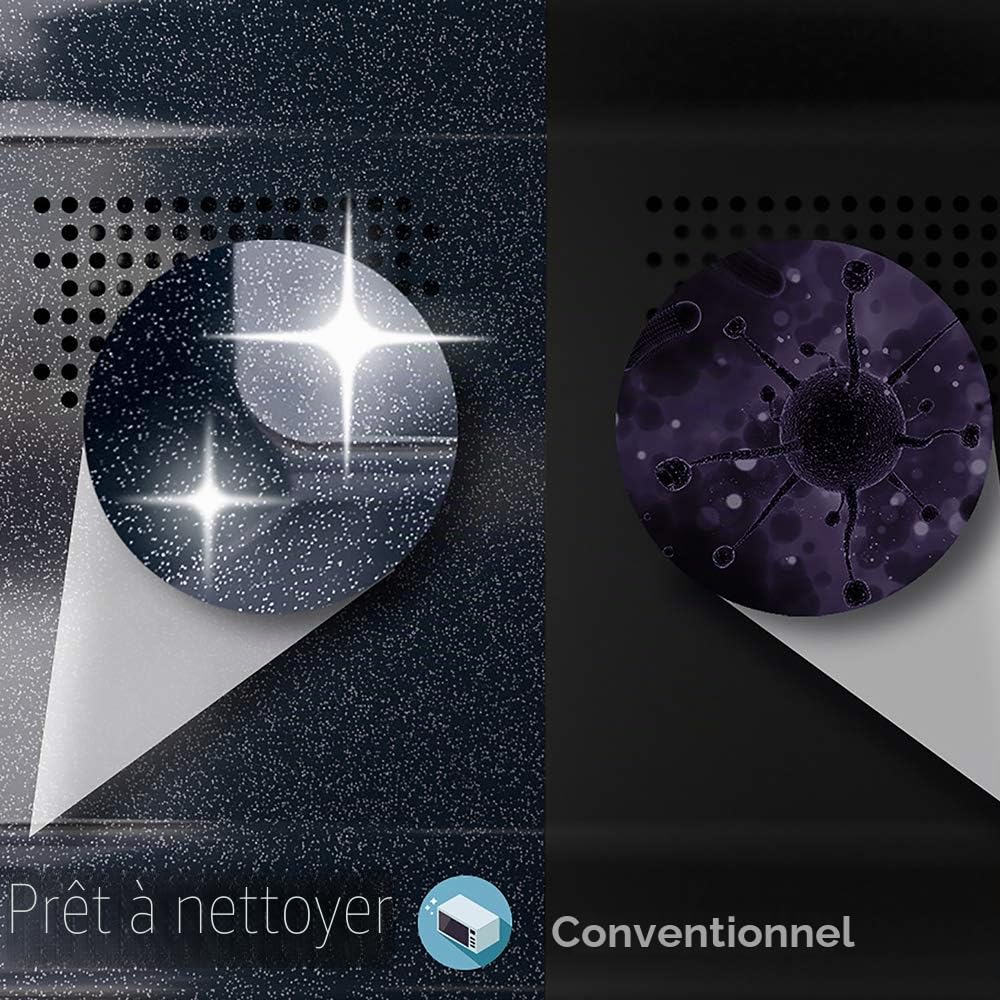 Cecotec ProClean 6010 - Micro-ondes Numérique ProClean 6010 avec revêtement Ready2Clean, Technologie 3DWave, 800 W, 23 l, Design élégant, Acier inoxydable, 8 programmes prédéterminés