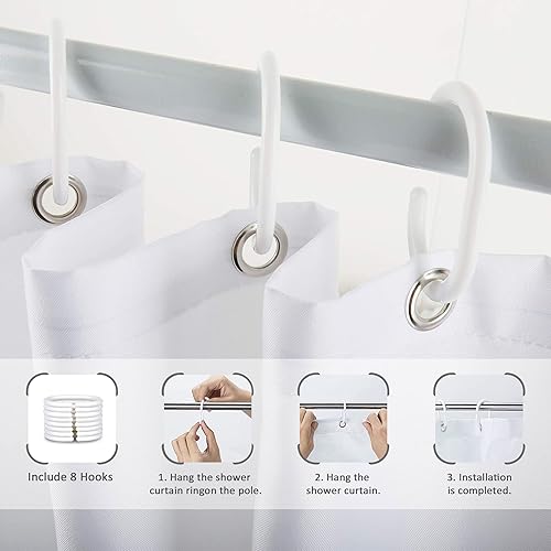 Miniatura 7 de Riyidecor Stall - Cortina de ducha pequeña, estilo bohemio, gris, tamaño medio, diseño de espiga de cheurón, geométrico, 36 pulgadas de ancho x 72