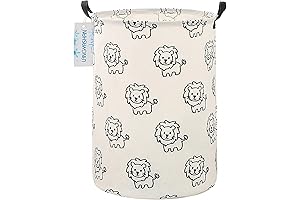 3 Sprouts Lion Baby Canvas Laundry Basket/Toy Storage Basket/Toy Bin Organizer/Nursery Hamper