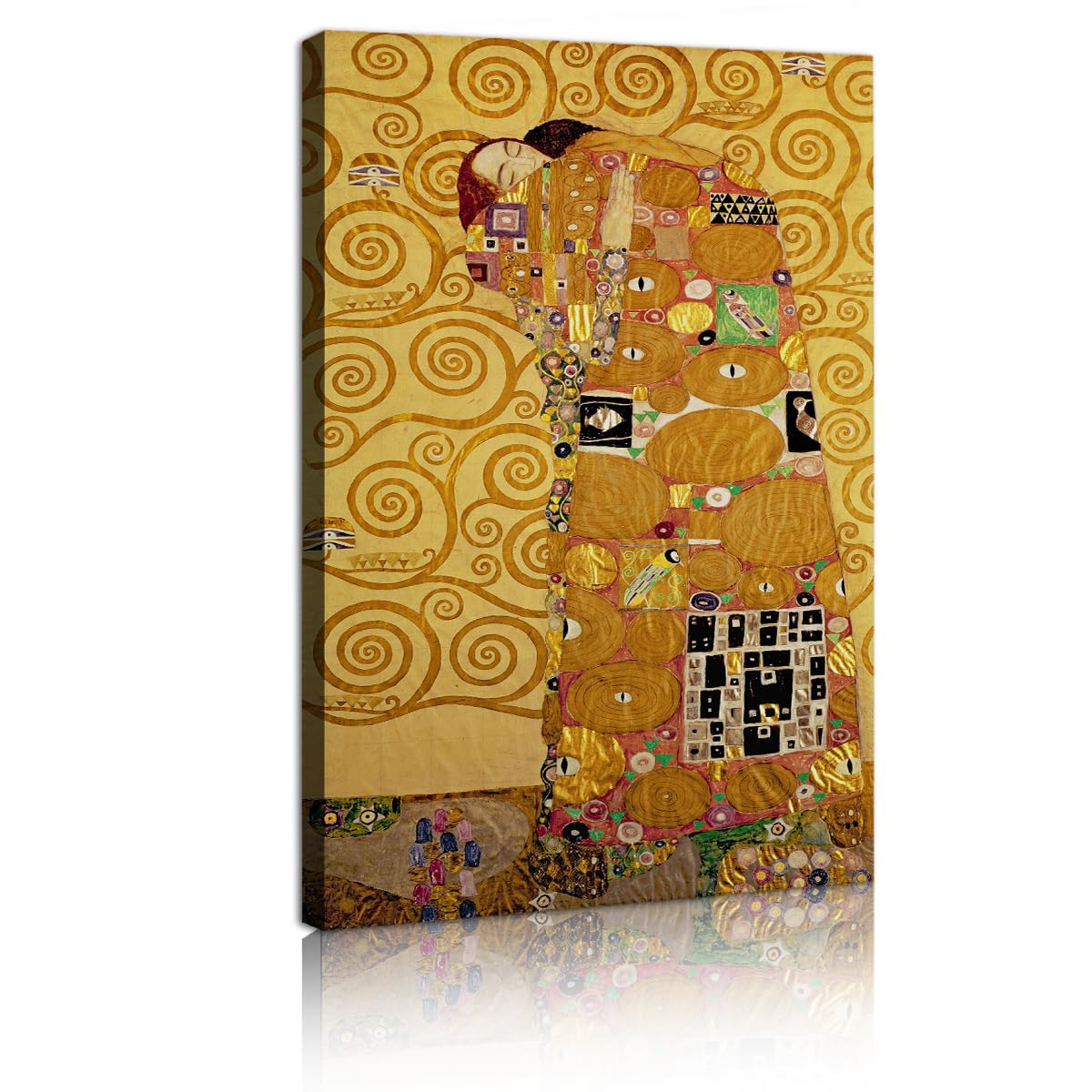 CHERHERART Fulfillment Canvas Wall Art Cartel Home Decor Gold Women's Circle Pattern Painting Grawerowanie do jadalni w domu 35 x 65 cm
