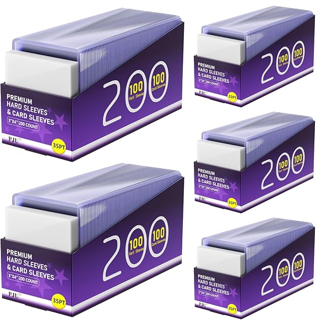 1000 Card Sleeves Hard Plastic Premium Baseball Card Sleeves 3 x 4 Trading Cards Holder Sports Football Game