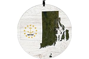 Rhode Island Christmas Ornament: Celebrate Local Pride with State Flag and Terrain Map