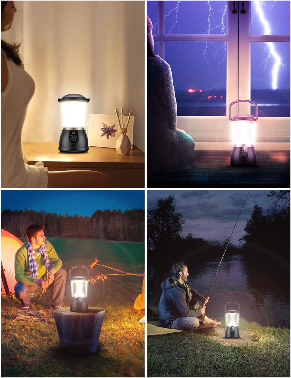 Camping Laterne Wiederaufladbar, Bis zu 336H Laufzeit Super Zelt Licht, 15000mAh/1500LM Notlicht für Hurricane, Stromausfälle, Zuhause, Wandern, IPX5 Wasserdicht