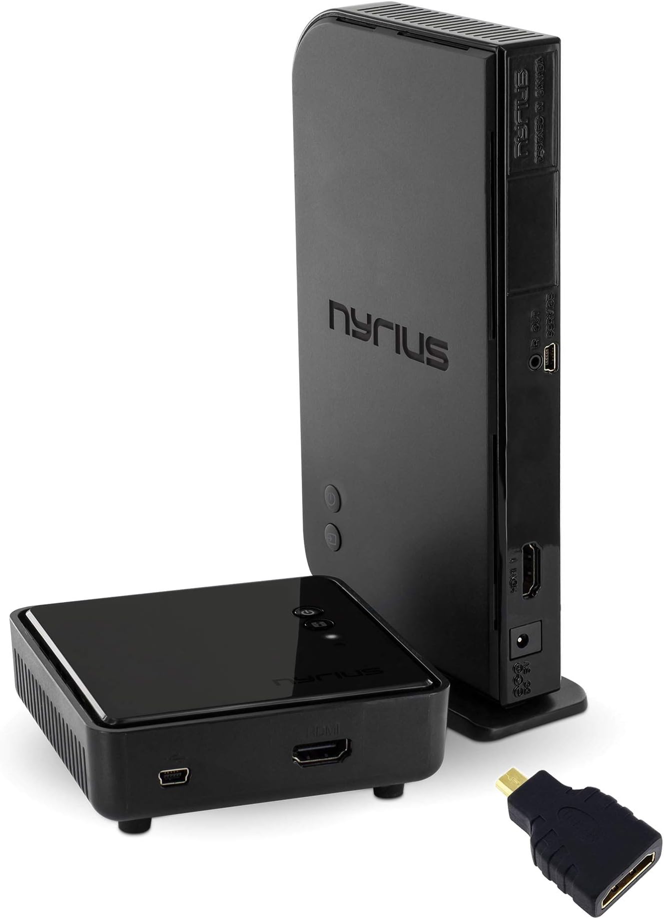 Aries Home HDMI Digital Wireless Transmitter & Receiver for HD 1080p Video Streaming with IR Remote Extender (NAVS500) - Includes HDMI to Micro HDMI F/M Adapter