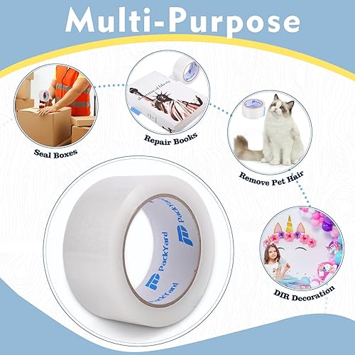 Vista 5 de Recambio de cinta de embalaje, 36 rollos de sellado resistente, ideal para cajas de embalaje, envío y suministros de mudanza, embalaje de 1.88