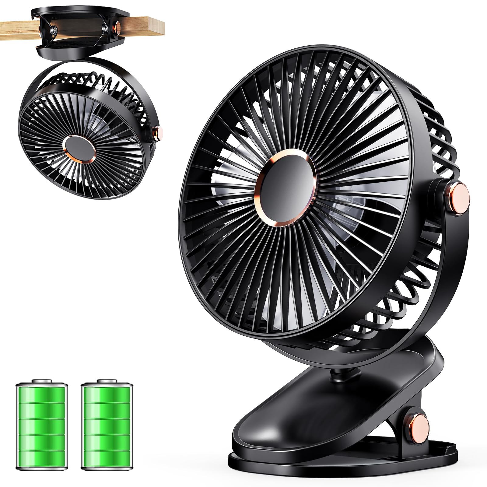 iNeibo 卓上扇風機 クリップ 小型 USB扇風機 【4000mAh大容量バ…