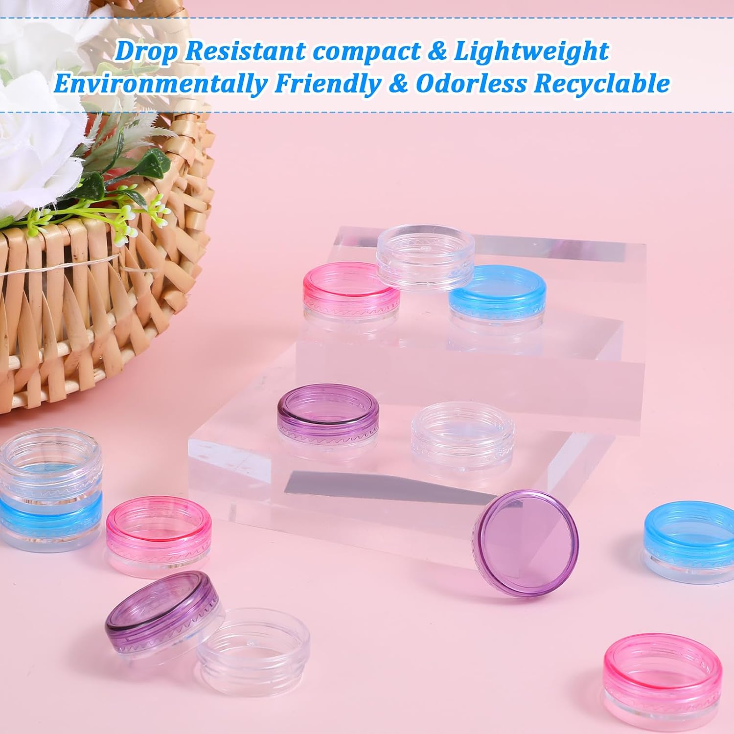 12pcs Small Sample Containers with Lids,2g Mini Containers