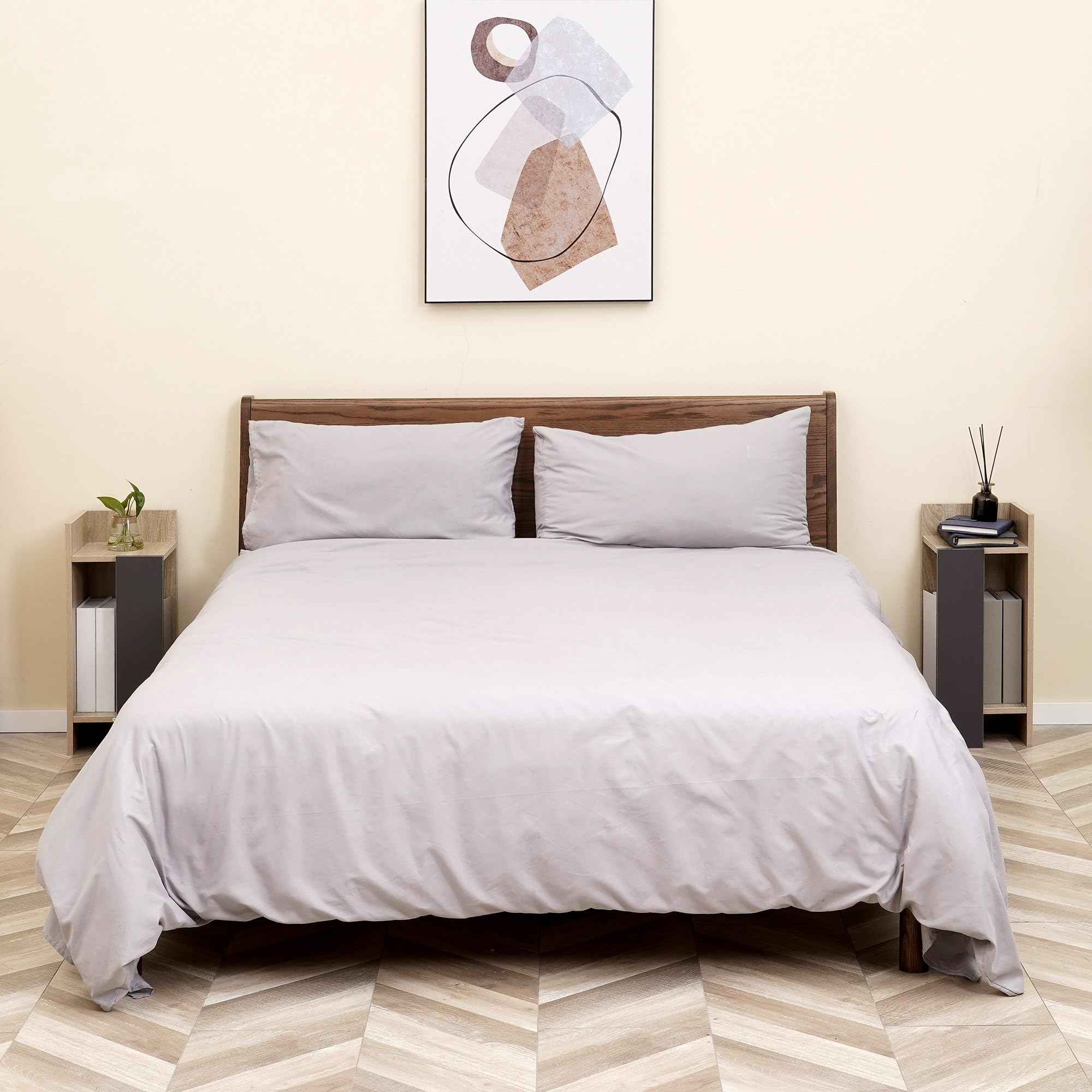 HOMCOM Comodino Moderno con Ripiano Aperto 27x25x60 cm Grigio