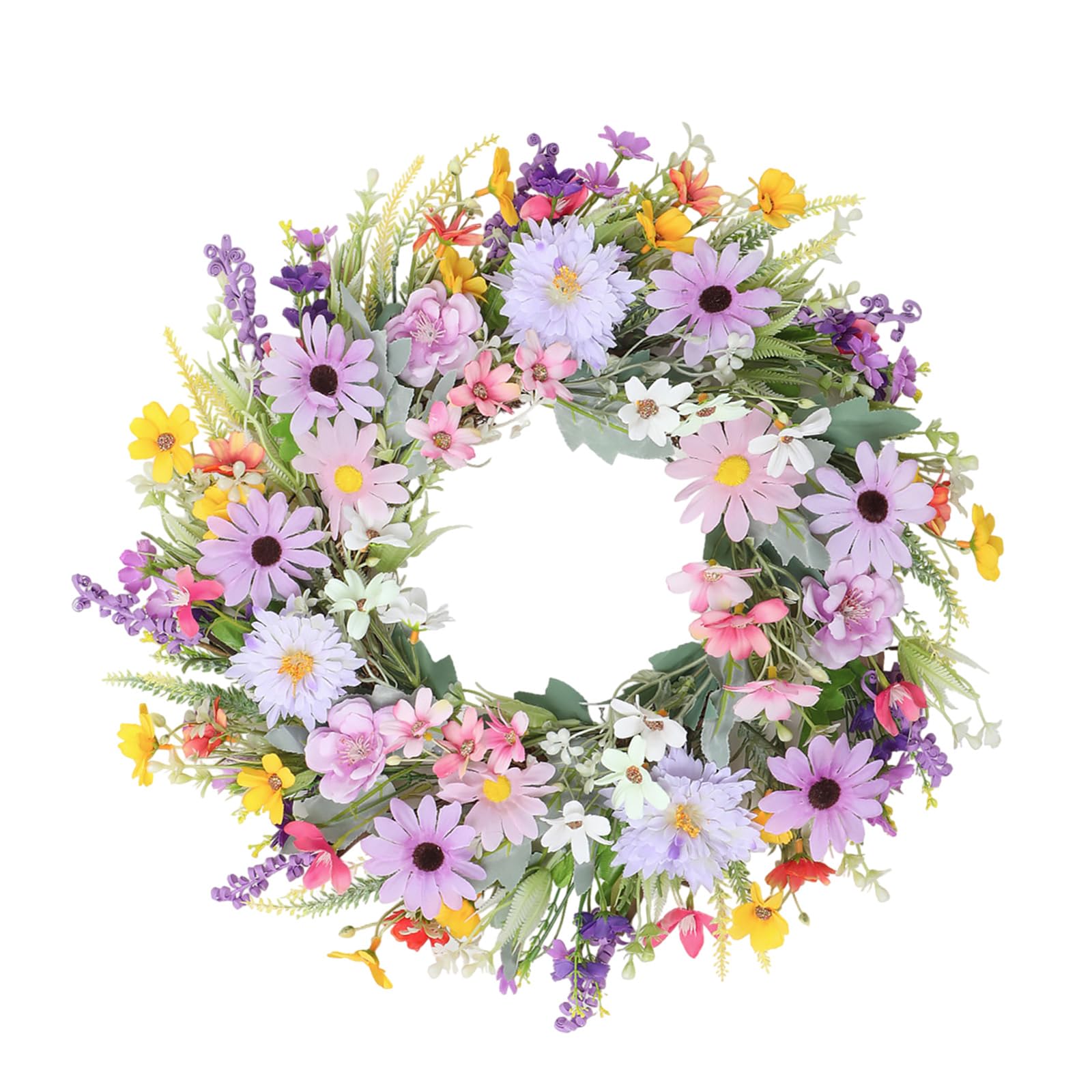 carotoe Artificial Spring Floral Wreath with Violets for Easter Home Party Decoration Home Deck Wreath